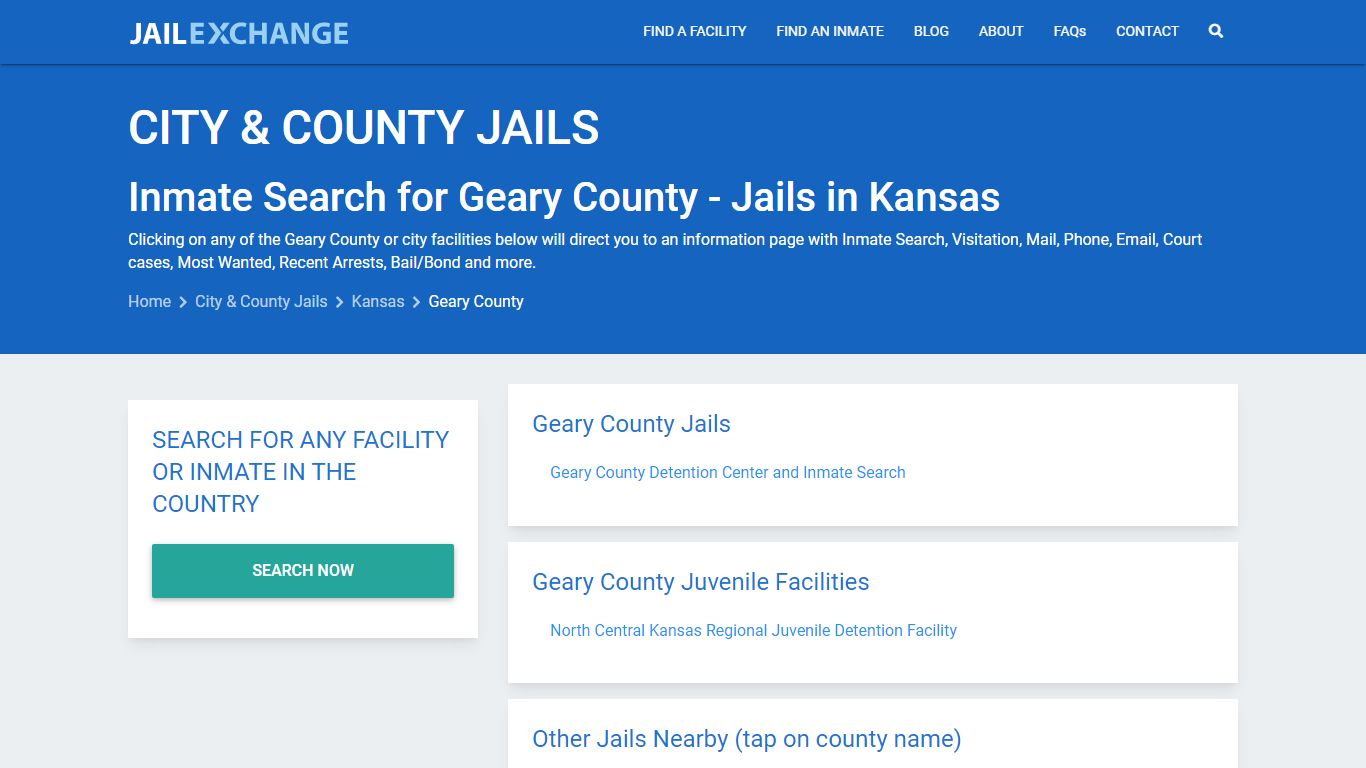 Inmate Search for Geary County | Jails in Kansas - Jail Exchange